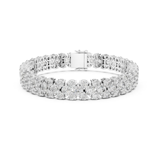 15.05Ct Round Top Grade Lab Grown Diamond Unique Three Row Vintage Bridesmaid Tennis Bracelet For Gift - HIGHCARAT DIAMONDS