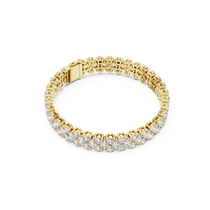 15.05Ct Round Top Grade Lab Grown Diamond Unique Three Row Vintage Bridesmaid Tennis Bracelet For Gift - HIGHCARAT DIAMONDS