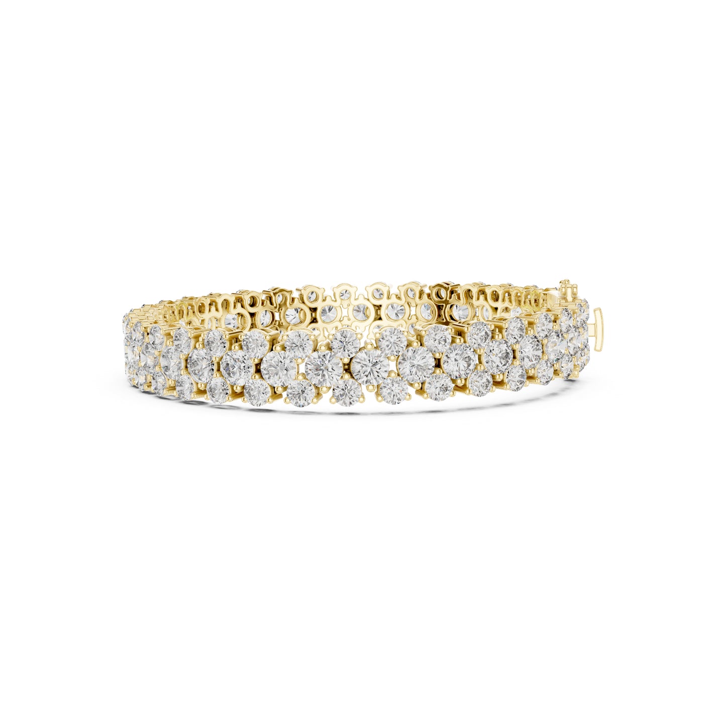15.05Ct Round Top Grade Lab Grown Diamond Unique Three Row Vintage Bridesmaid Tennis Bracelet For Gift - HIGHCARAT DIAMONDS