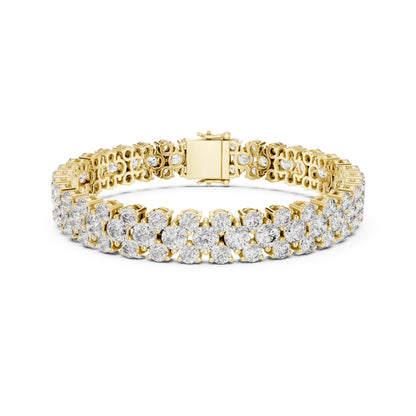 15.05Ct Round Top Grade Lab Grown Diamond Unique Three Row Vintage Bridesmaid Tennis Bracelet For Gift - HIGHCARAT DIAMONDS