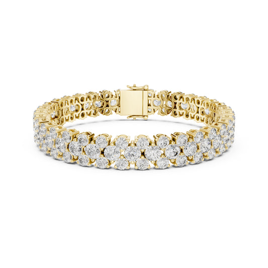15.05Ct Round Top Grade Lab Grown Diamond Unique Three Row Vintage Bridesmaid Tennis Bracelet For Gift - HIGHCARAT DIAMONDS