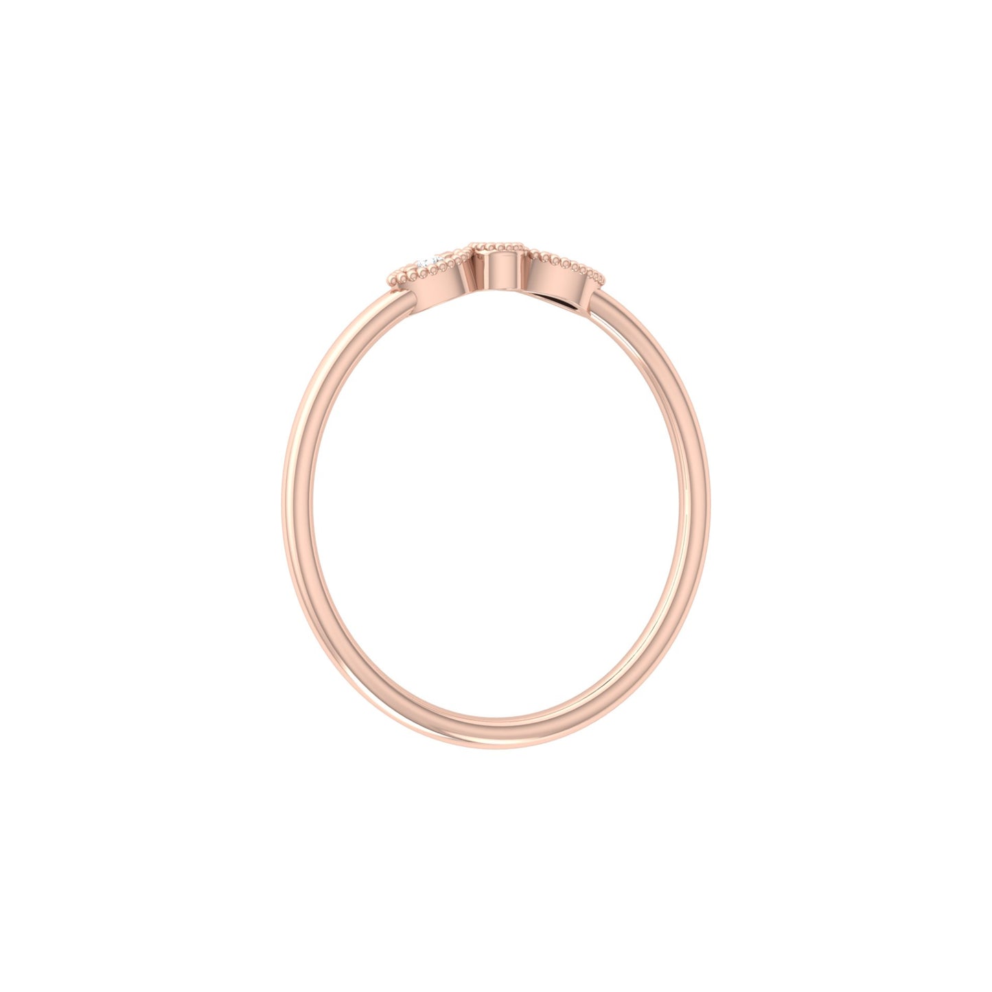 Three-Stone Diamond Ring in 14K Solid Gold Minimalist Real Diamond Band for Everyday Wear