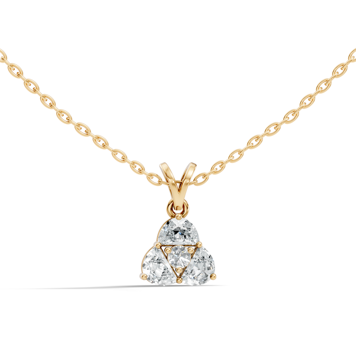 Labgrown Halfmoon Fancy Diamond Sparkling Pendant Round Diamond pendant perfect Anniversary Gift For Her - HIGHCARAT DIAMONDS
