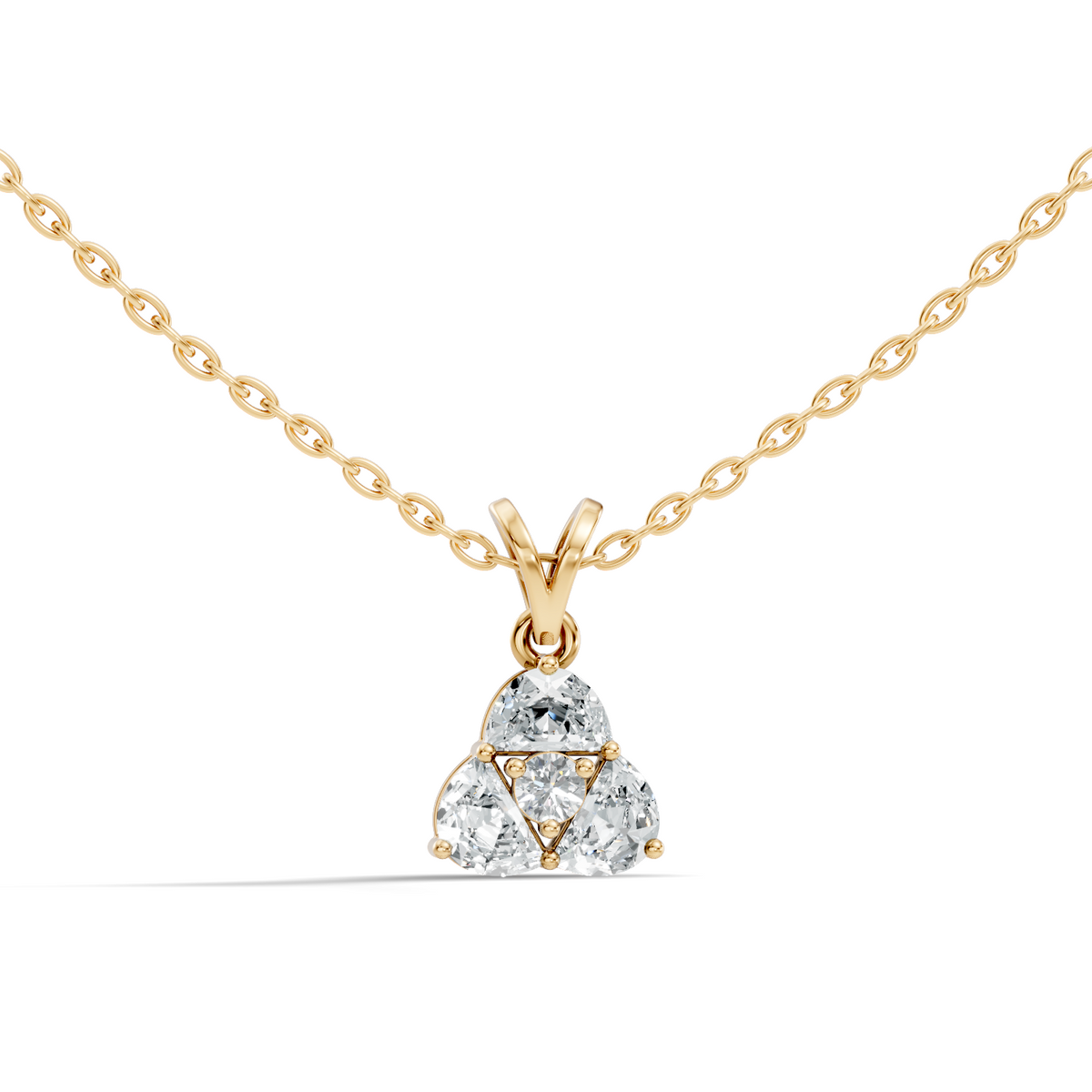 Labgrown Halfmoon Fancy Diamond Sparkling Pendant Round Diamond pendant perfect Anniversary Gift For Her - HIGHCARAT DIAMONDS