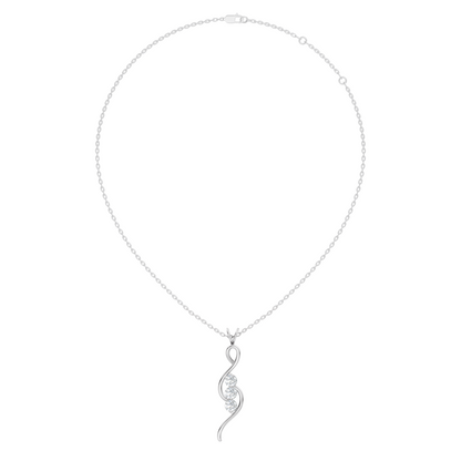 Three-Stone Lab-Grown Diamond Pendant Gold Infinity Minimalist Elegant Jewelry for Women