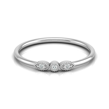 Three-Stone Diamond Ring in 14K Solid Gold Minimalist Real Diamond Band for Everyday Wear - HIGHCARAT DIAMONDS