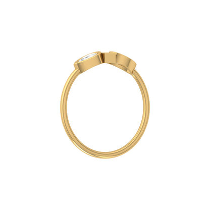 Three Stone Pear And Baguette Shaped Diamond Engagement Ring For Her In 14KT Gold - HIGHCARAT DIAMONDS