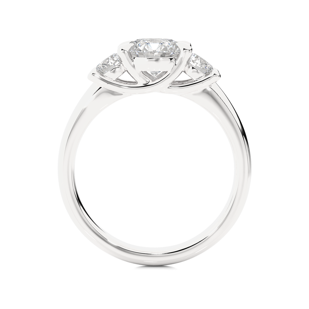 Three Stone Round 1.39 Carat Lab Grown Diamond Engagement Ring For Her - HIGHCARAT DIAMONDS