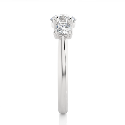 Three Stone Round 1.39 Carat Lab Grown Diamond Engagement Ring For Her