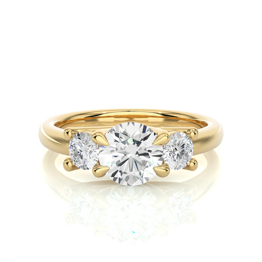 Three Stone Round 1.39 Carat Lab Grown Diamond Engagement Ring For Her - HIGHCARAT DIAMONDS