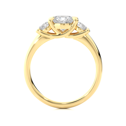 Three Stone Round 1.39 Carat Lab Grown Diamond Engagement Ring For Her
