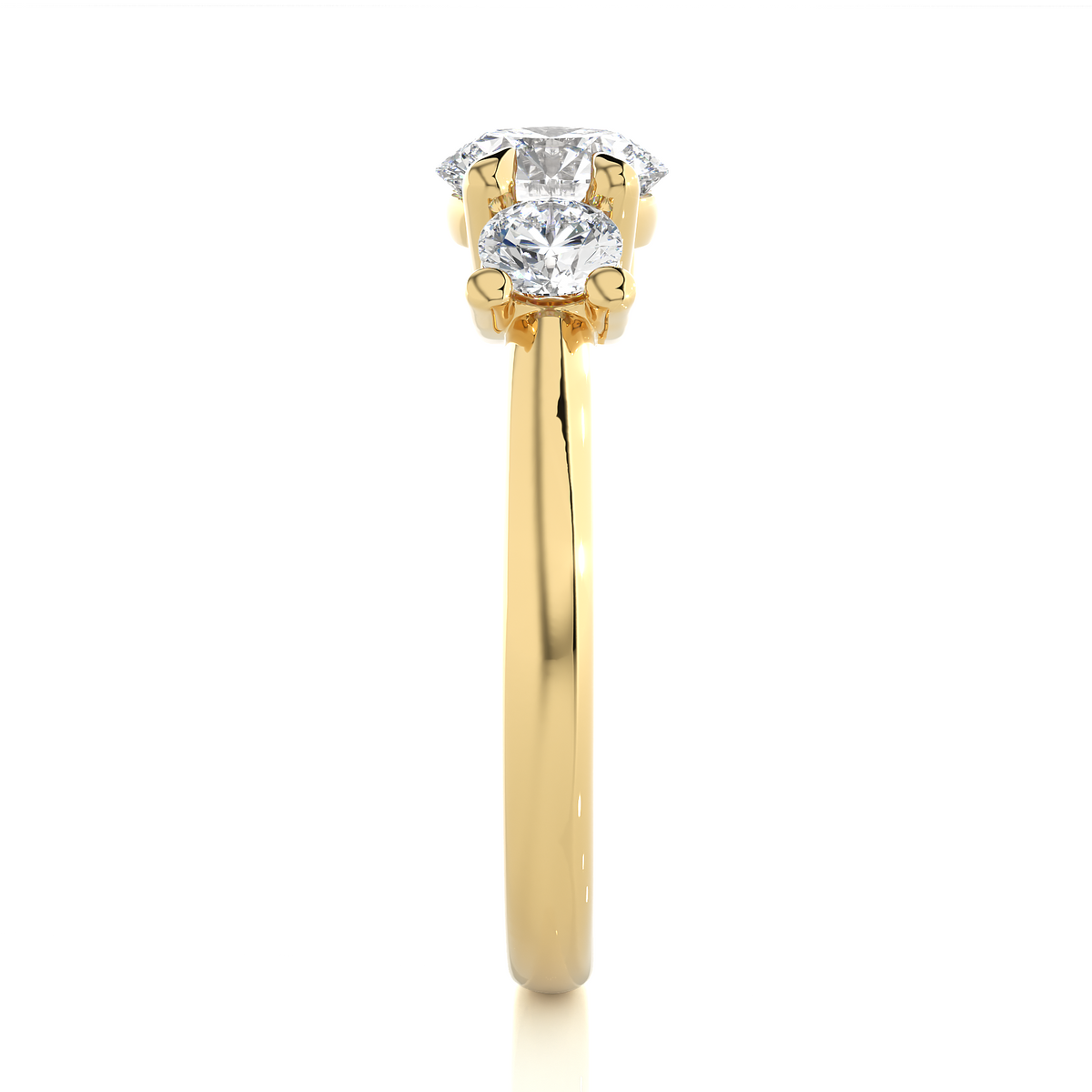 Three Stone Round 1.39 Carat Lab Grown Diamond Engagement Ring For Her - HIGHCARAT DIAMONDS