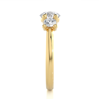Three Stone Round 1.39 Carat Lab Grown Diamond Engagement Ring For Her - HIGHCARAT DIAMONDS