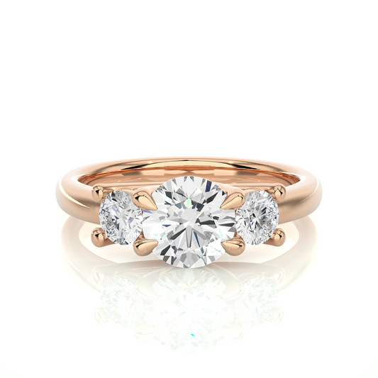 Three Stone Round 1.39 Carat Lab Grown Diamond Engagement Ring For Her - HIGHCARAT DIAMONDS