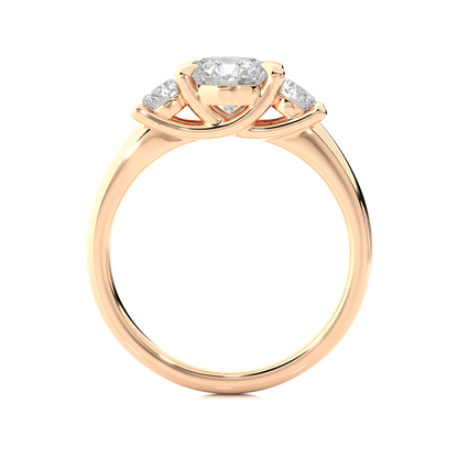 Three Stone Round 1.39 Carat Lab Grown Diamond Engagement Ring For Her