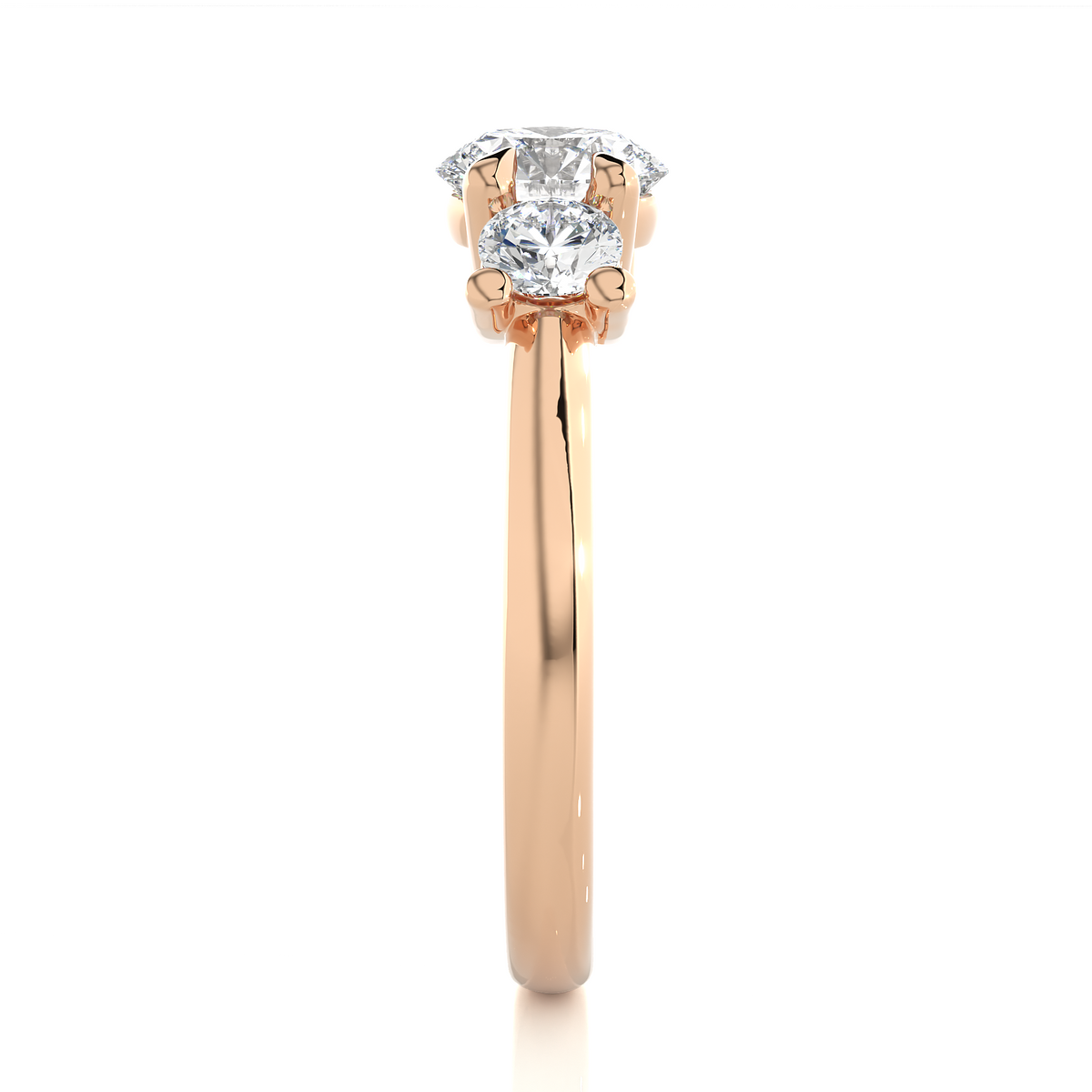 Three Stone Round 1.39 Carat Lab Grown Diamond Engagement Ring For Her - HIGHCARAT DIAMONDS