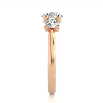 Three Stone Round 1.39 Carat Lab Grown Diamond Engagement Ring For Her - HIGHCARAT DIAMONDS