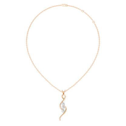 Twisted infinity diamond pendant necklace in rose gold