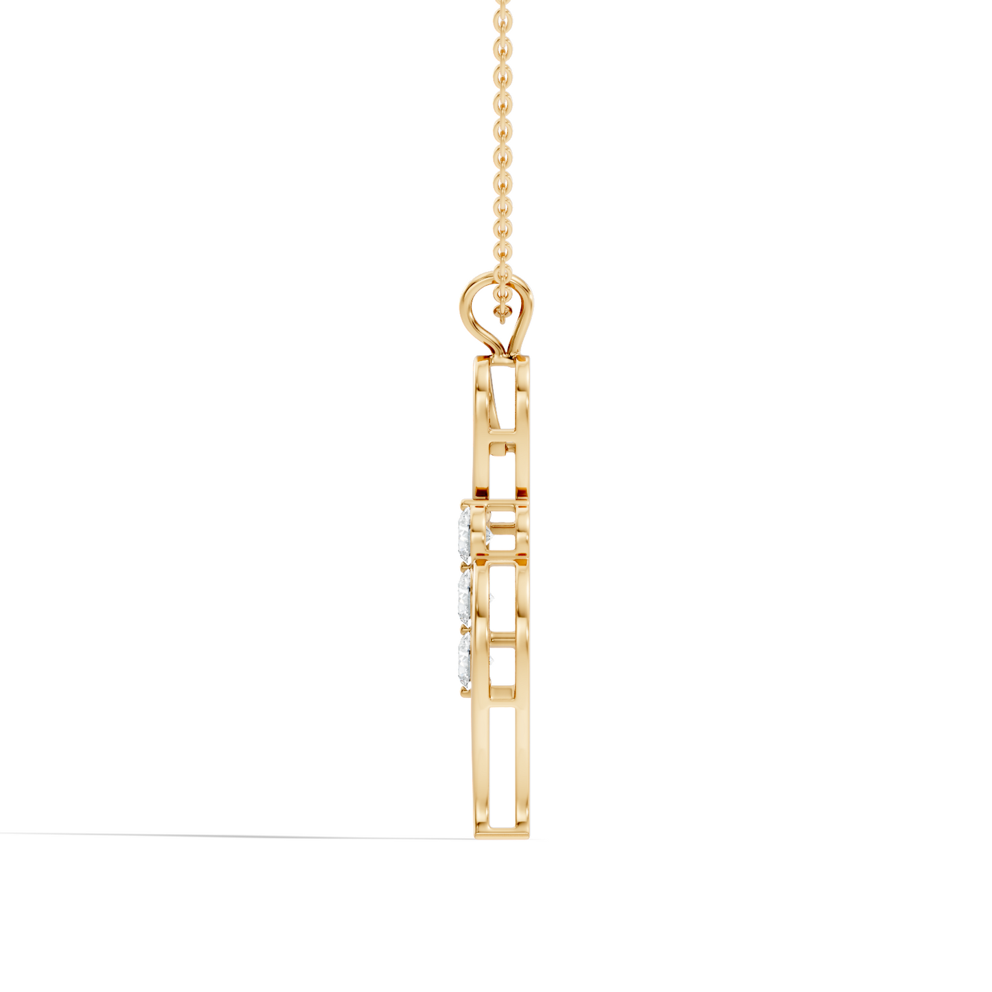 Three-Stone Lab-Grown Diamond Pendant Gold Infinity Minimalist Elegant Jewelry for Women - HIGHCARAT DIAMONDS