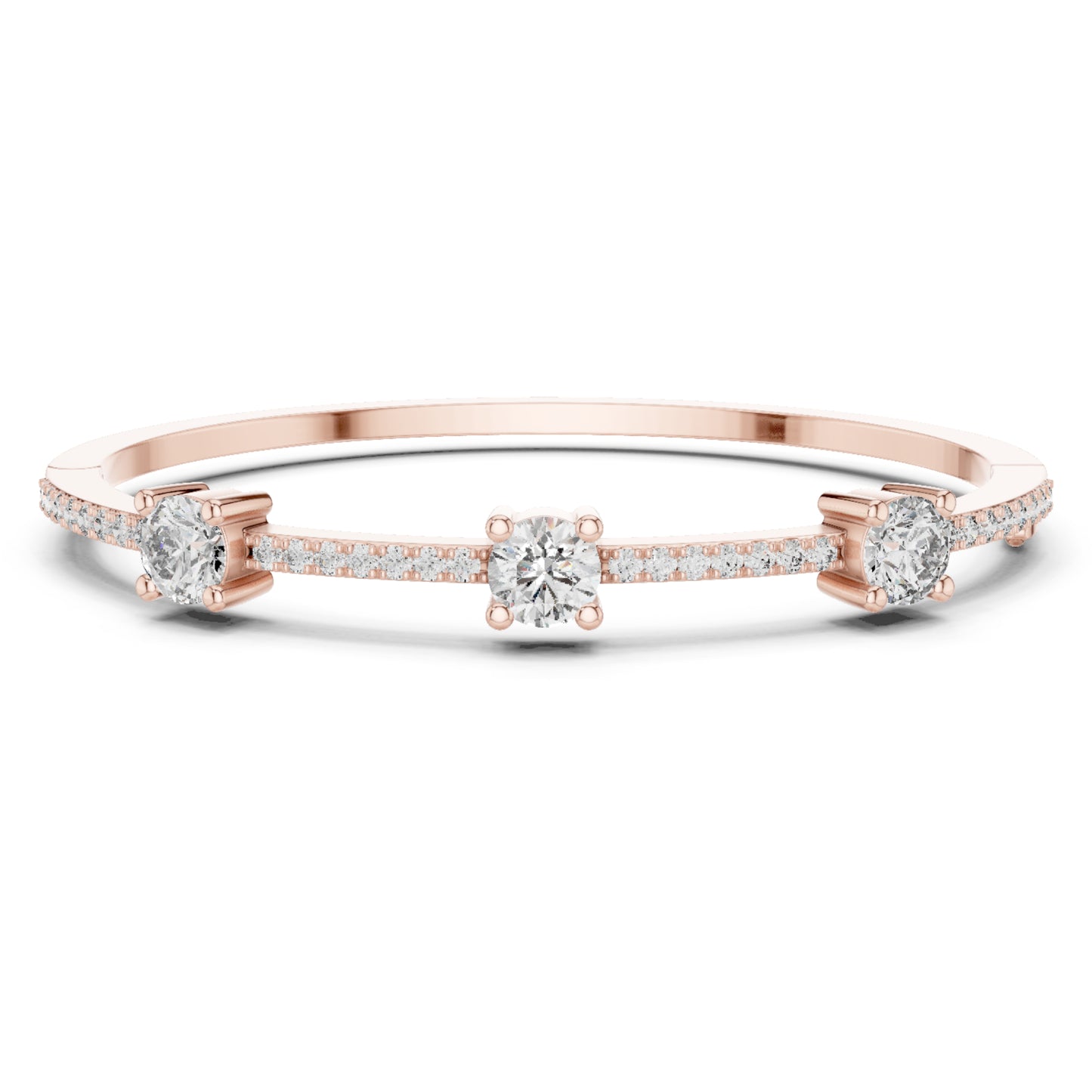 Vintage 3.75 CT Round Cut Colorless Diamond Prong Set Sparkling Perfect Dainty Party Wear Bangle Bracelets - HIGHCARAT DIAMONDS