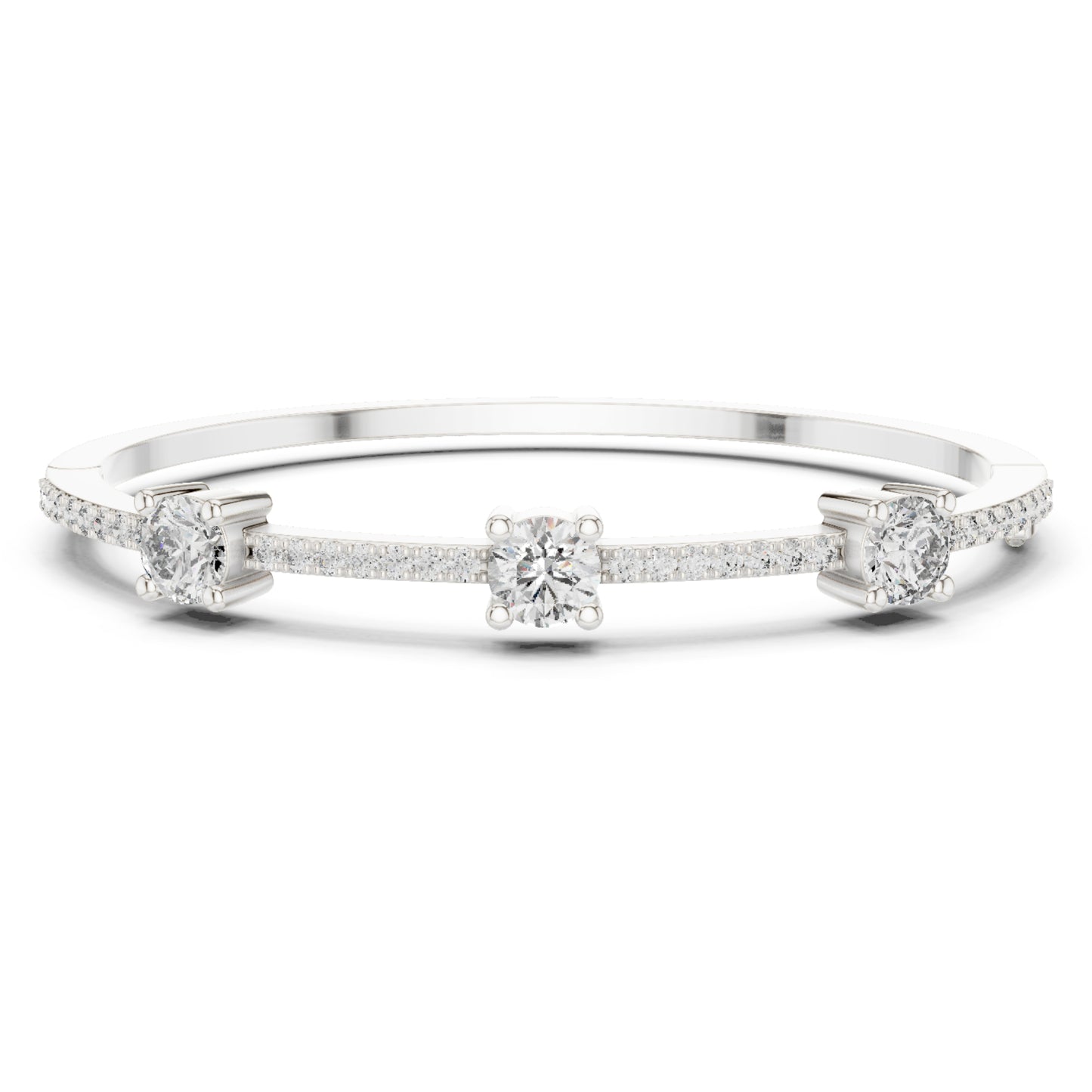 Vintage 3.75 CT Round Cut Colorless Diamond Prong Set Sparkling Perfect Dainty Party Wear Bangle Bracelets - HIGHCARAT DIAMONDS