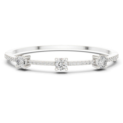 Vintage 3.75 CT Round Cut Colorless Diamond Prong Set Sparkling Perfect Dainty Party Wear Bangle Bracelets - HIGHCARAT DIAMONDS