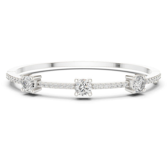 Vintage 3.75 CT Round Cut Colorless Diamond Prong Set Sparkling Perfect Dainty Party Wear Bangle Bracelets - HIGHCARAT DIAMONDS