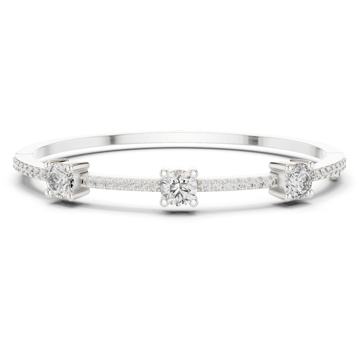 Vintage 3.75 CT Round Cut Colorless Diamond Prong Set Sparkling Perfect Dainty Party Wear Bangle Bracelets - HIGHCARAT DIAMONDS