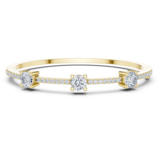 Vintage 3.75 CT Round Cut Colorless Diamond Prong Set Sparkling Perfect Dainty Party Wear Bangle Bracelets - HIGHCARAT DIAMONDS