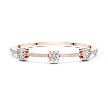 Vintage 3.75 CT Round Cut Colorless Diamond Prong Set Sparkling Perfect Dainty Party Wear Bangle Bracelets - HIGHCARAT DIAMONDS