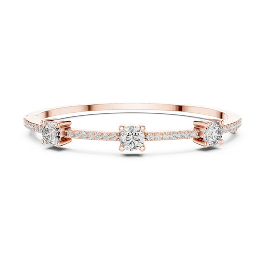 Vintage 3.75 CT Round Cut Colorless Diamond Prong Set Sparkling Perfect Dainty Party Wear Bangle Bracelets - HIGHCARAT DIAMONDS