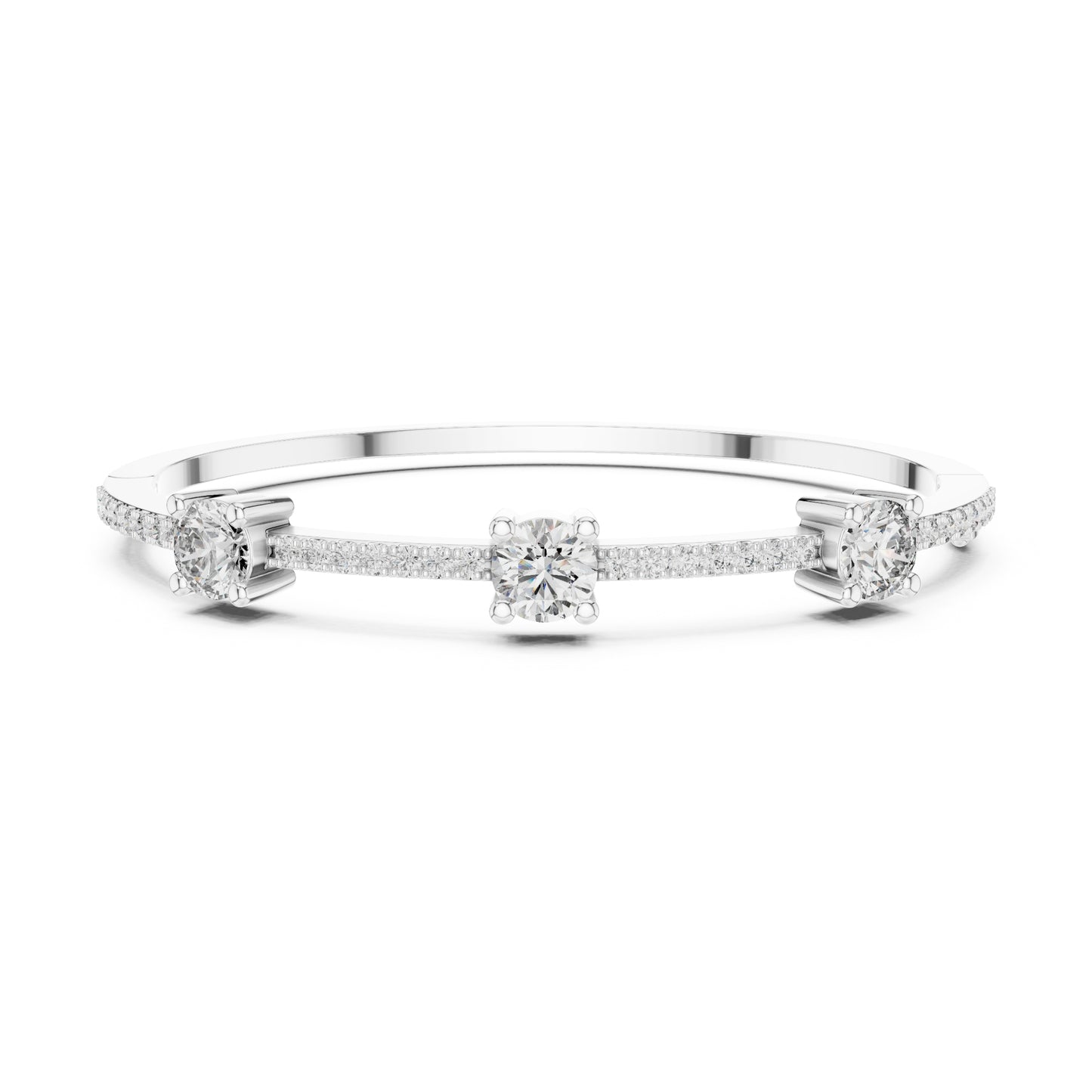 Vintage 3.75 CT Round Cut Colorless Diamond Prong Set Sparkling Perfect Dainty Party Wear Bangle Bracelets - HIGHCARAT DIAMONDS