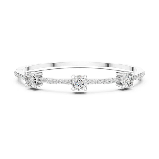 Vintage 3.75 CT Round Cut Colorless Diamond Prong Set Sparkling Perfect Dainty Party Wear Bangle Bracelets - HIGHCARAT DIAMONDS