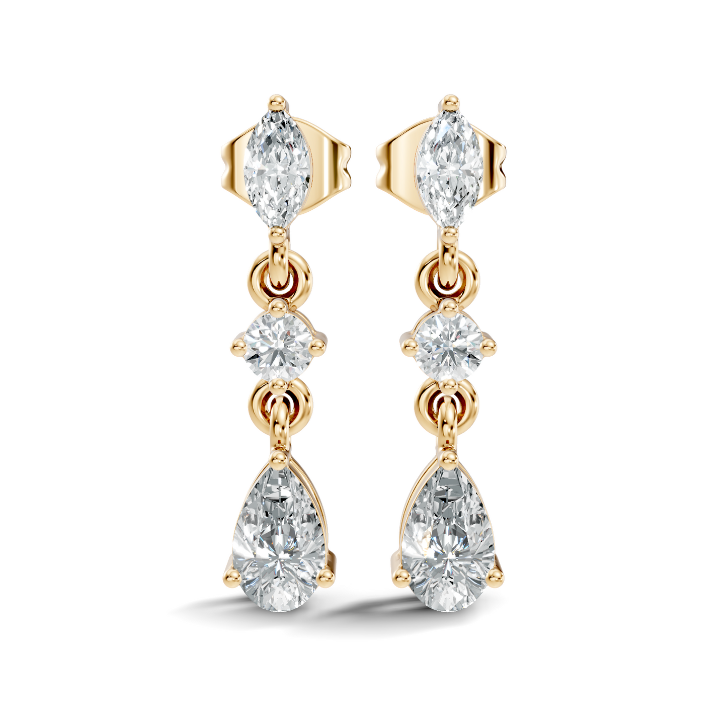 Pear, Marquise and Round Cut Top Grade Lab Grown Diamond Unique Perfect Earring For Bridals - HIGHCARAT DIAMONDS