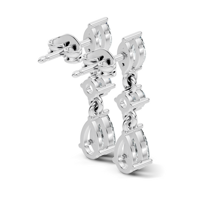 Pear, Marquise and Round Cut Top Grade Lab Grown Diamond Unique Perfect Earring For Bridals - HIGHCARAT DIAMONDS