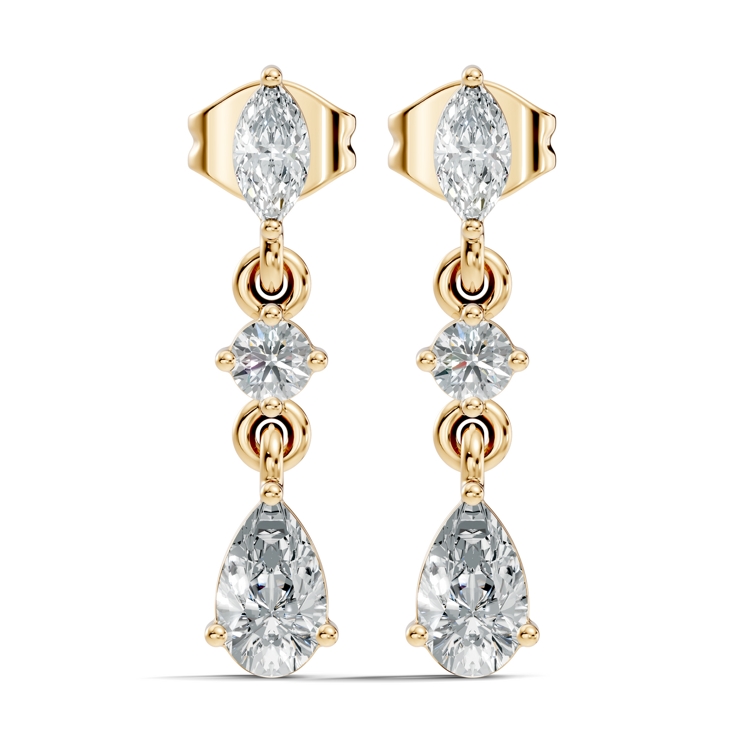 Pear, Marquise and Round Cut Top Grade Lab Grown Diamond Unique Perfect Earring For Bridals - HIGHCARAT DIAMONDS