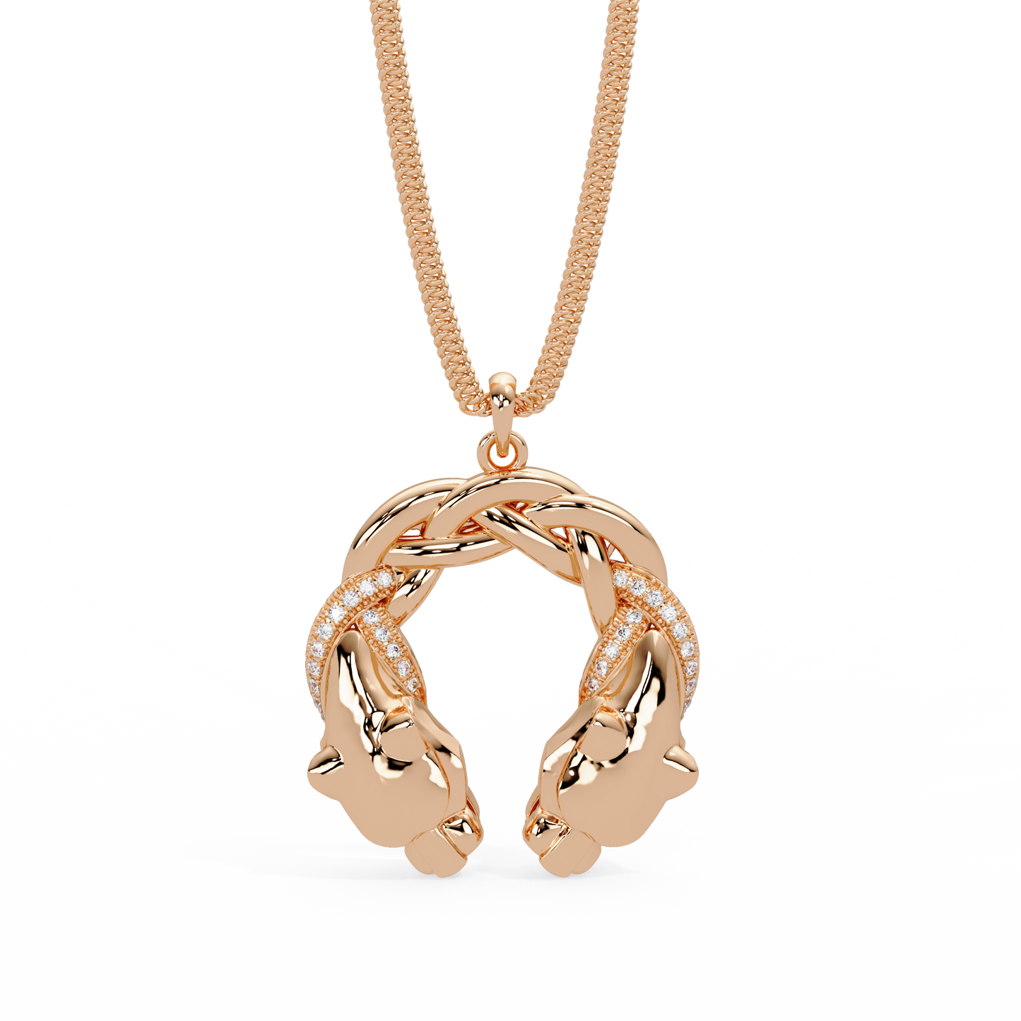 Dual Koi Fish Infinity Lab Grown Diamond Pendant - HIGHCARAT DIAMONDS