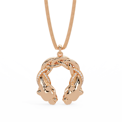 Dual Koi Fish Infinity Lab Grown Diamond Pendant - HIGHCARAT DIAMONDS