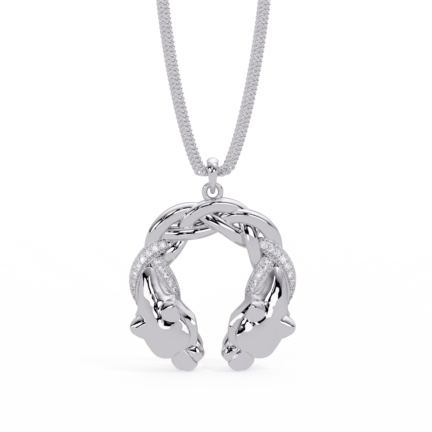 Dual Koi Fish Infinity Lab Grown Diamond Pendant - HIGHCARAT DIAMONDS