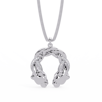 Dual Koi Fish Infinity Lab Grown Diamond Pendant - HIGHCARAT DIAMONDS