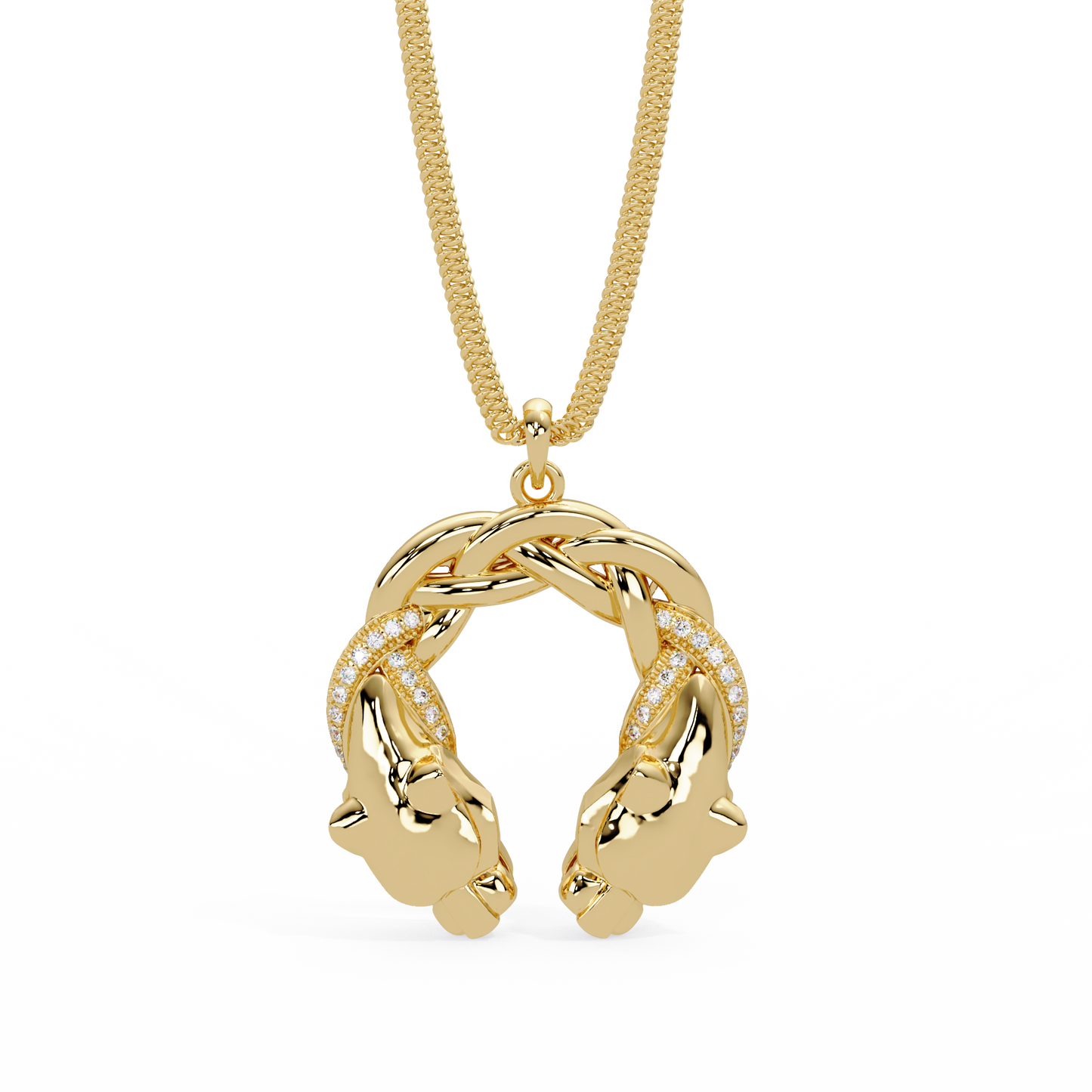 Dual Koi Fish Infinity Lab Grown Diamond Pendant - HIGHCARAT DIAMONDS