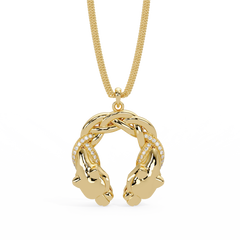 Dual Koi Fish Infinity Lab Grown Diamond Pendant - HIGHCARAT DIAMONDS