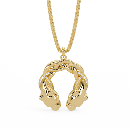 Dual Koi Fish Infinity Lab Grown Diamond Pendant - HIGHCARAT DIAMONDS
