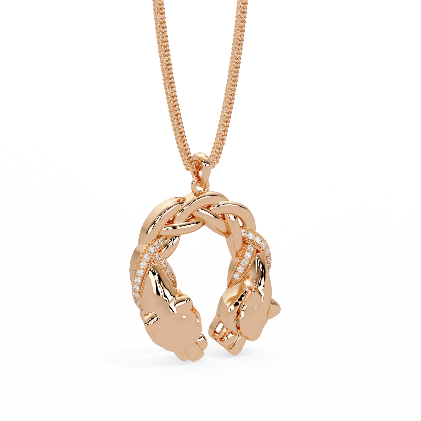 Dual Koi Fish Infinity Lab Grown Diamond Pendant - HIGHCARAT DIAMONDS