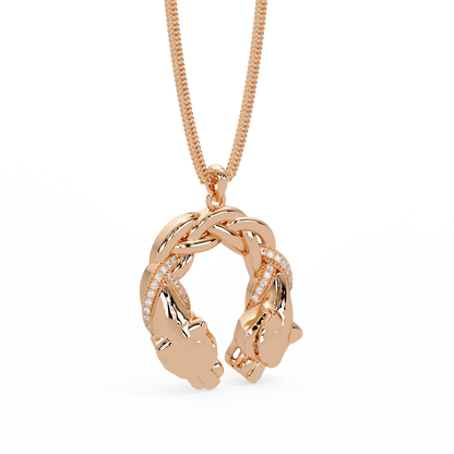 Dual Koi Fish Infinity Lab Grown Diamond Pendant - HIGHCARAT DIAMONDS