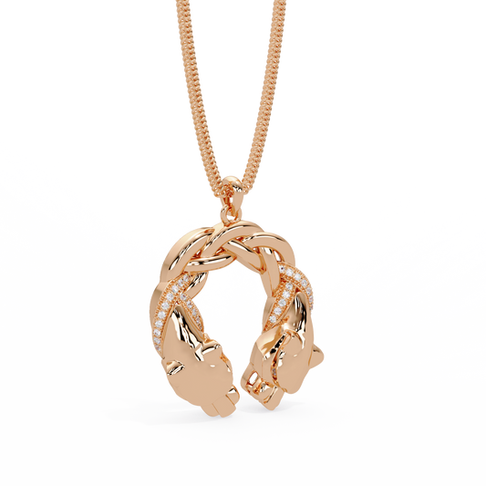 Dual Koi Fish Infinity Lab Grown Diamond Pendant - HIGHCARAT DIAMONDS