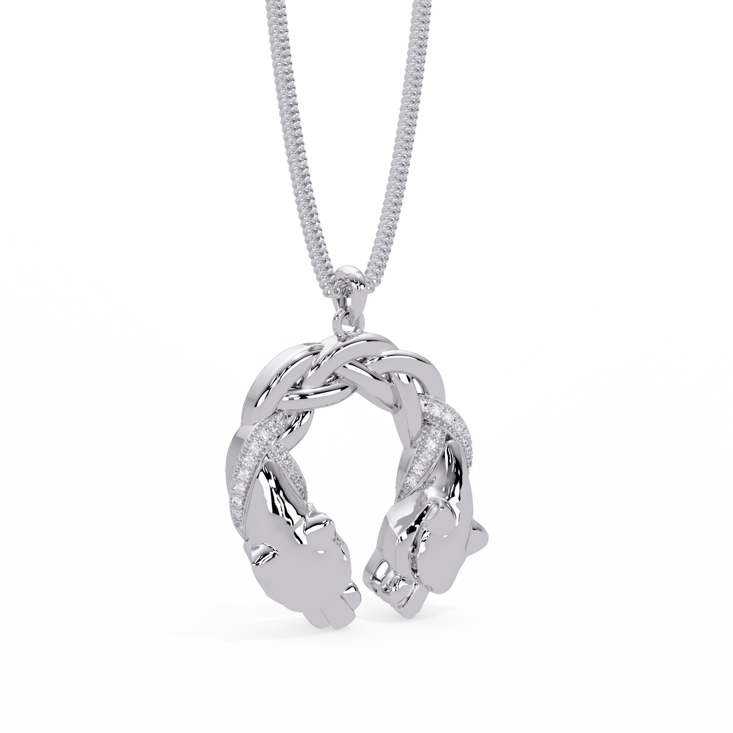 Dual Koi Fish Infinity Lab Grown Diamond Pendant - HIGHCARAT DIAMONDS