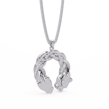 Dual Koi Fish Infinity Lab Grown Diamond Pendant - HIGHCARAT DIAMONDS