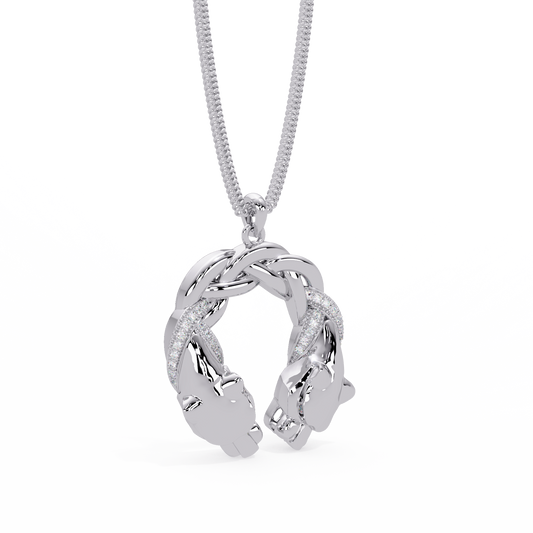 Dual Koi Fish Infinity Lab Grown Diamond Pendant - HIGHCARAT DIAMONDS