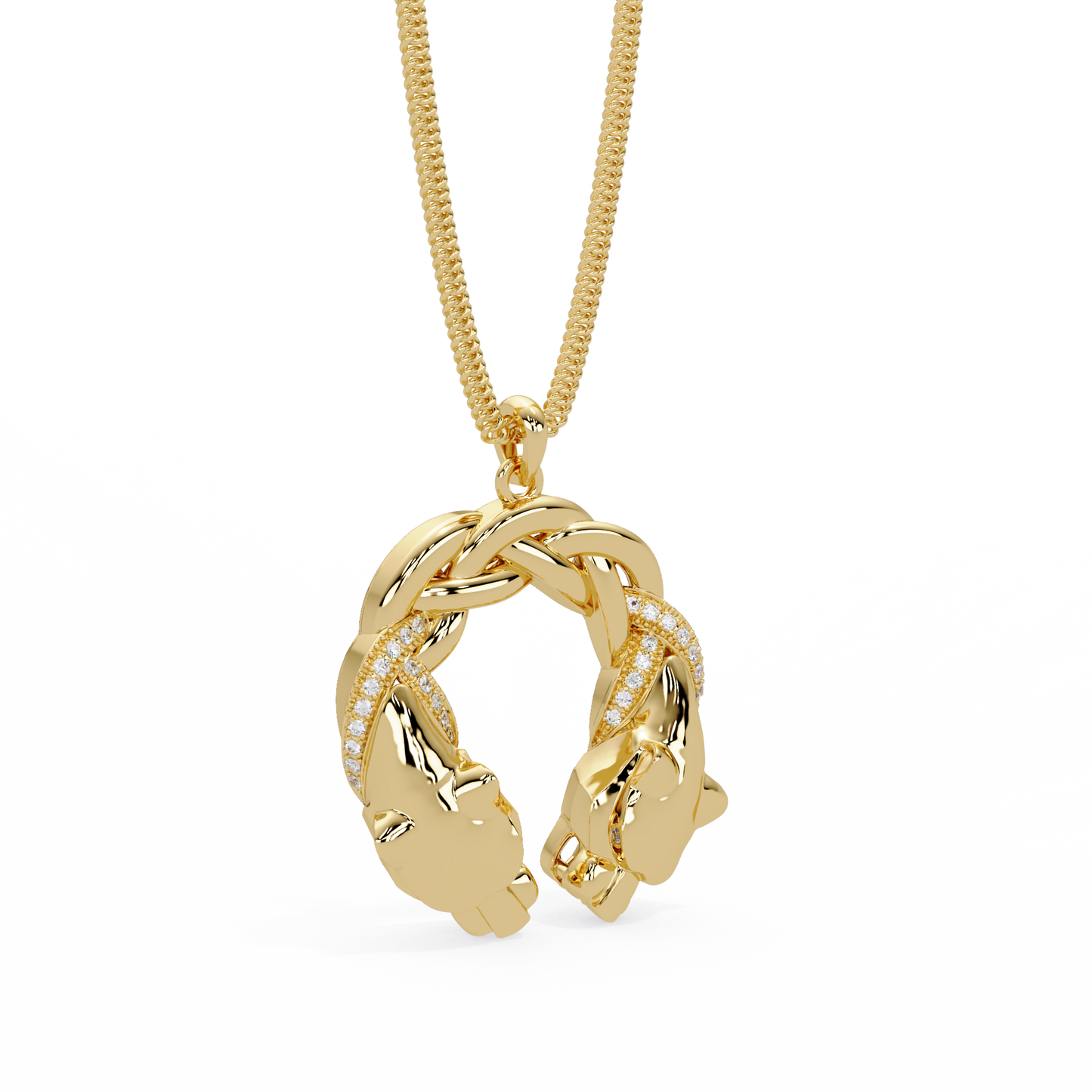 Dual Koi Fish Infinity Lab Grown Diamond Pendant - HIGHCARAT DIAMONDS